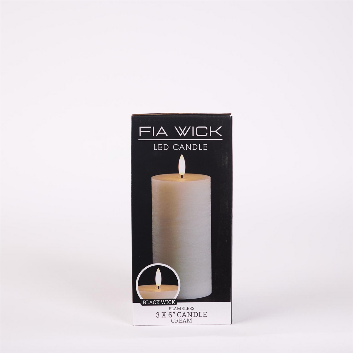 FIA Wick Ivory Pillar Candle (Set of 2) -Ship Only