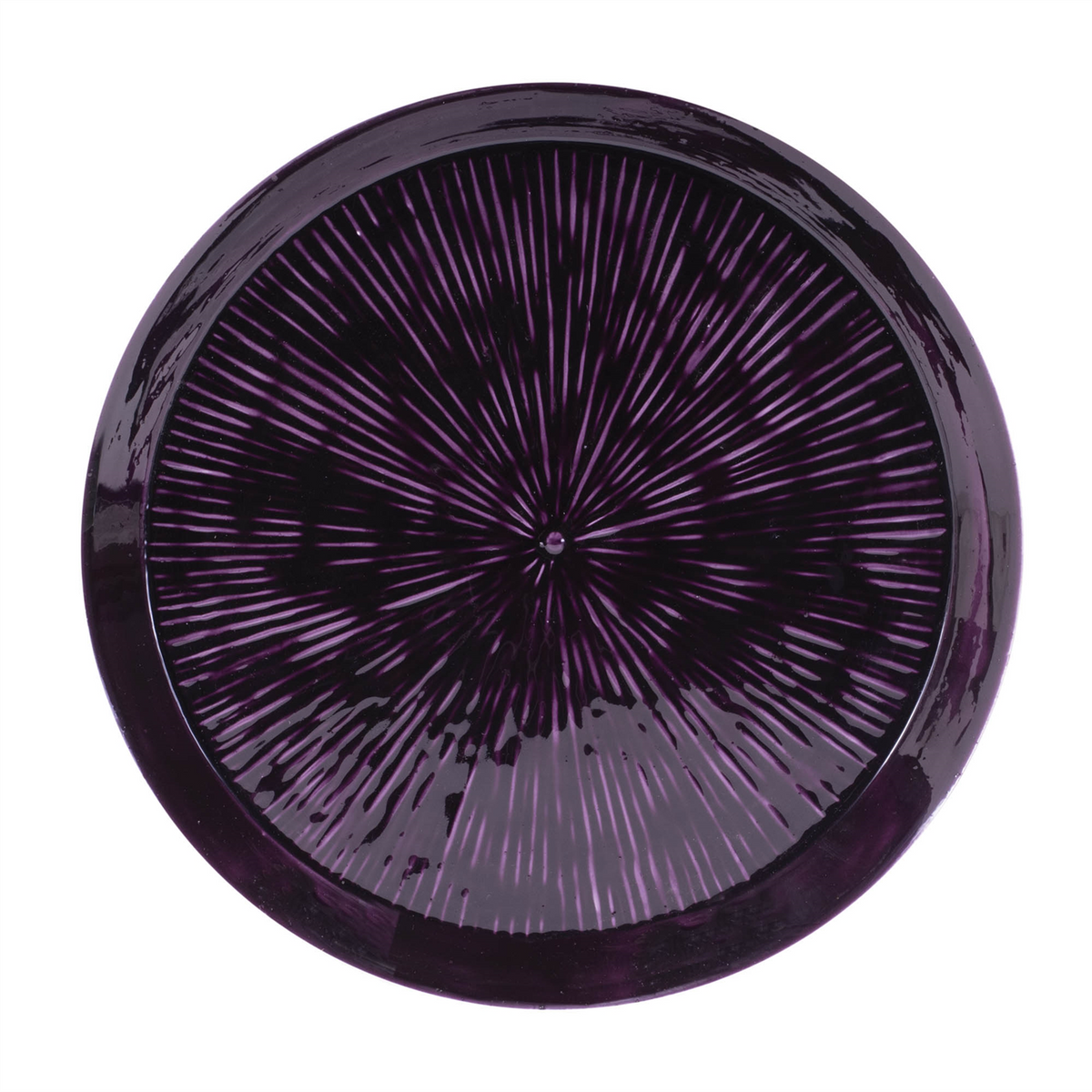 Round Etched Metal Tray 13.5"D -Ship Only