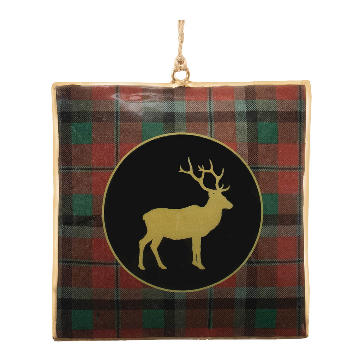 Plaid Square Ornament (Set of 6)