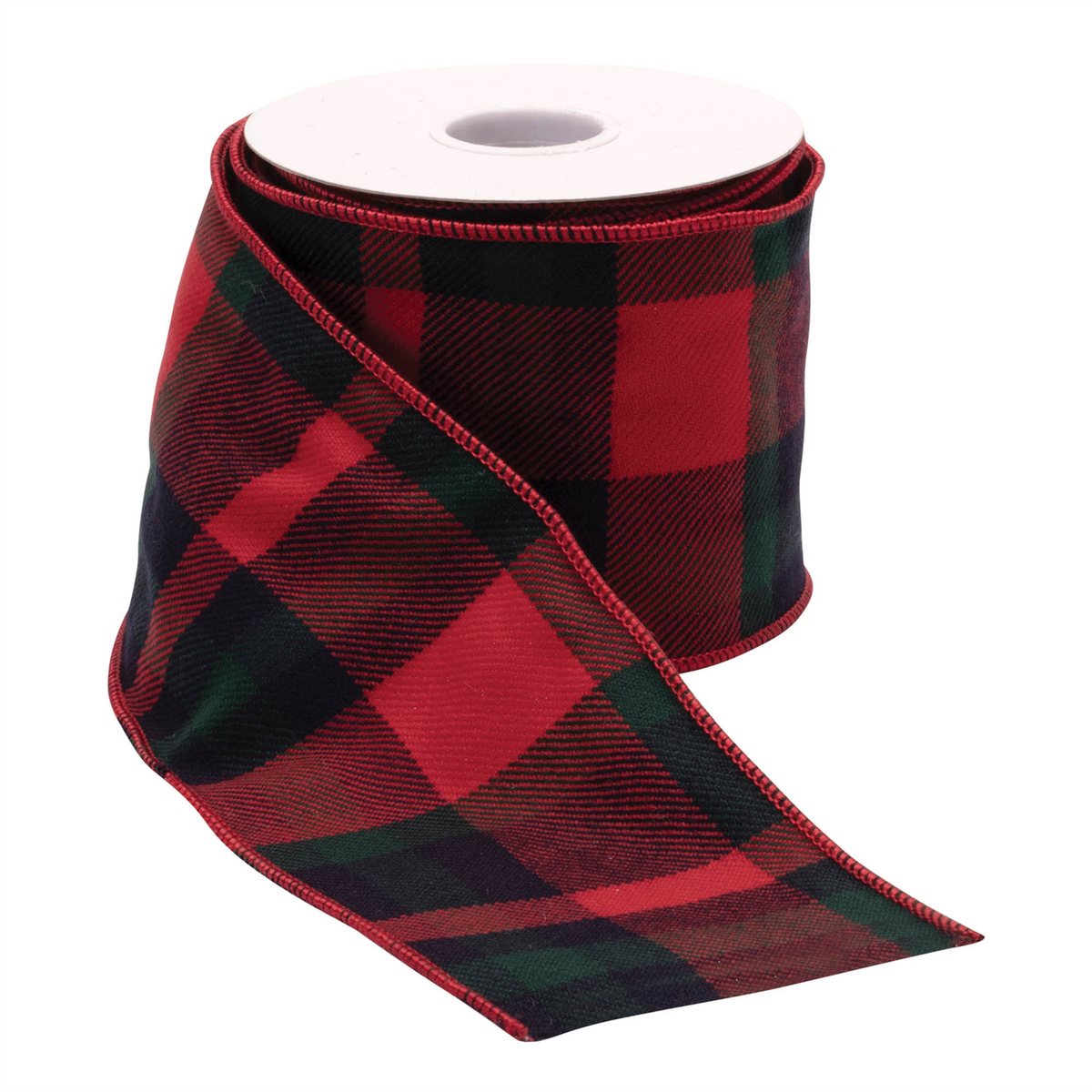 Red and Black Plaid Wired Ribbon (Set of 2) -Ship Only