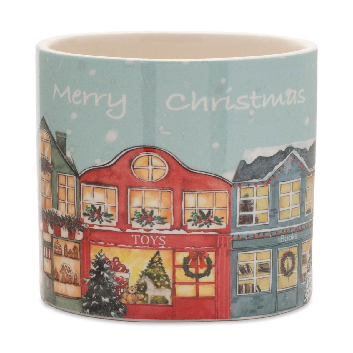 Merry Christmas Village Planter (Set of 2)