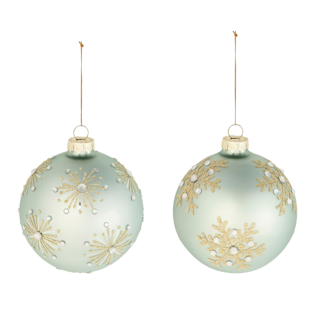 Ball Ornament (Set of 6) 4"D Glass -Ship Only
