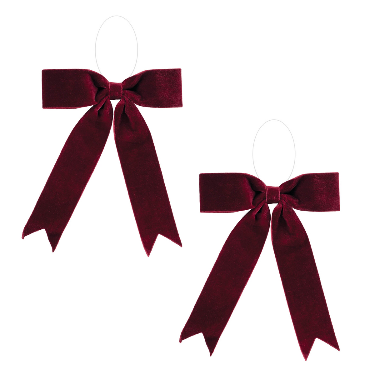 Burgandy Red Holiday Bow (Set of 2) -Ship Only