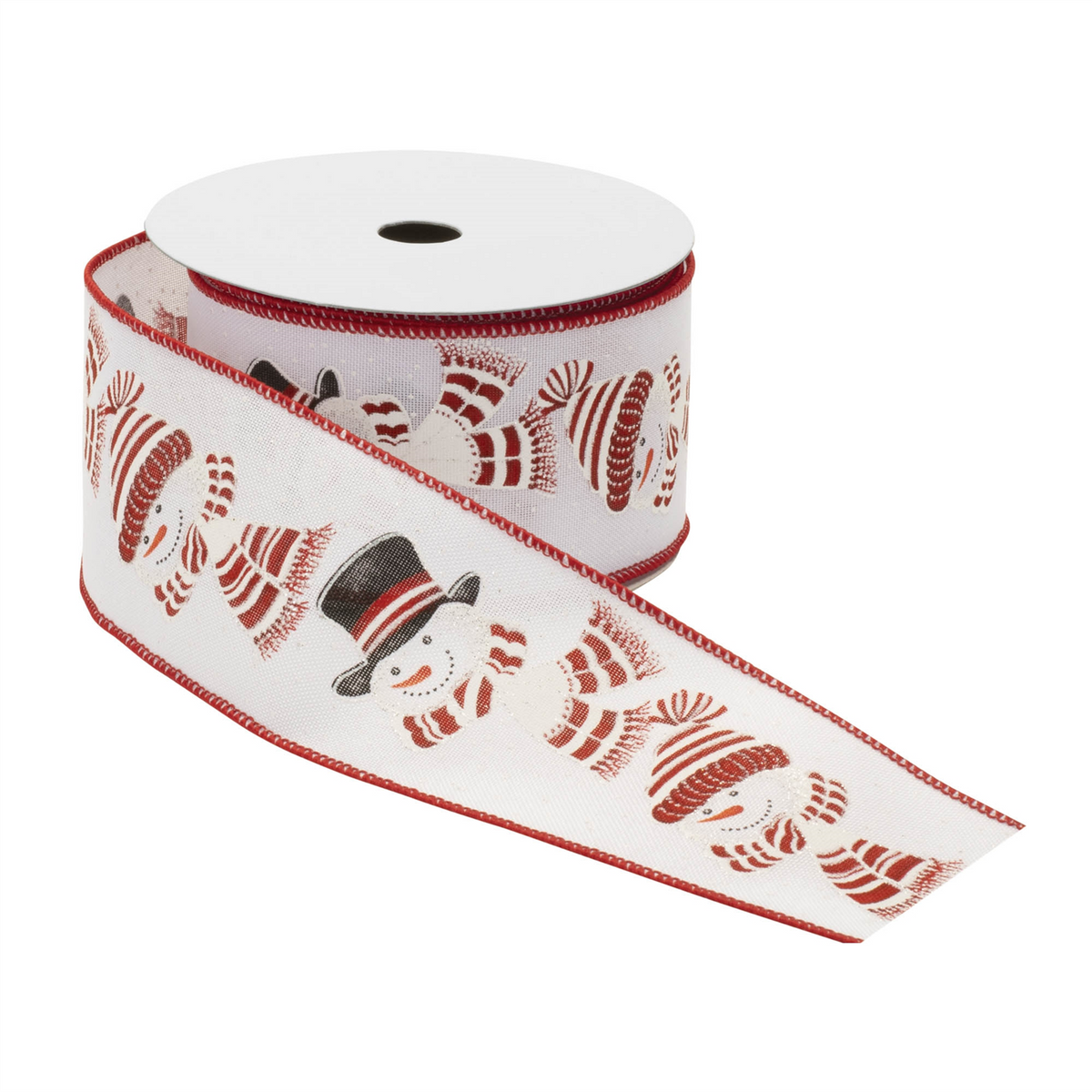Glittered Snowman Wired Ribbon (Set of 2) -Ship Only