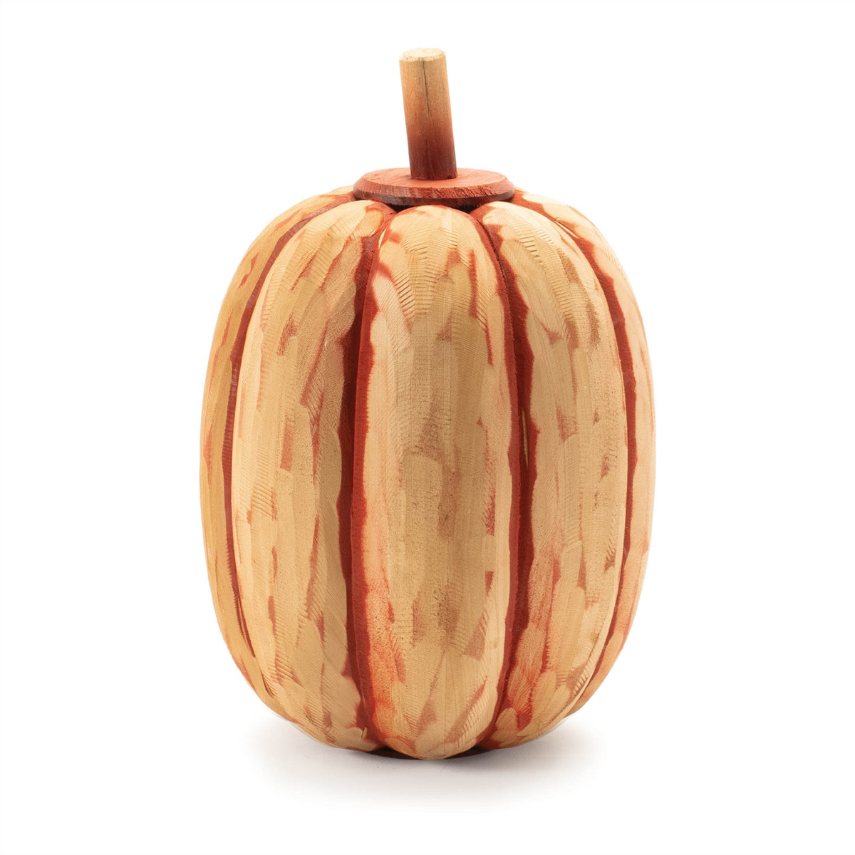 Carved Fir Wood Pumpkin Decor (Set of 2) -Ship Only