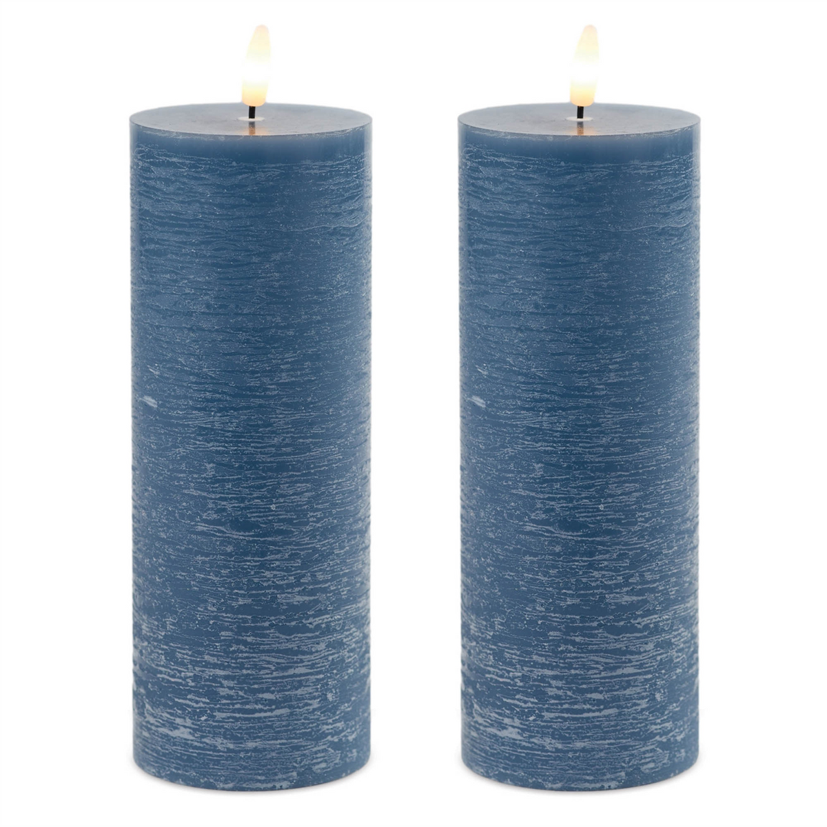 FIA Wick Blue Pillar Candle (Set of 2)