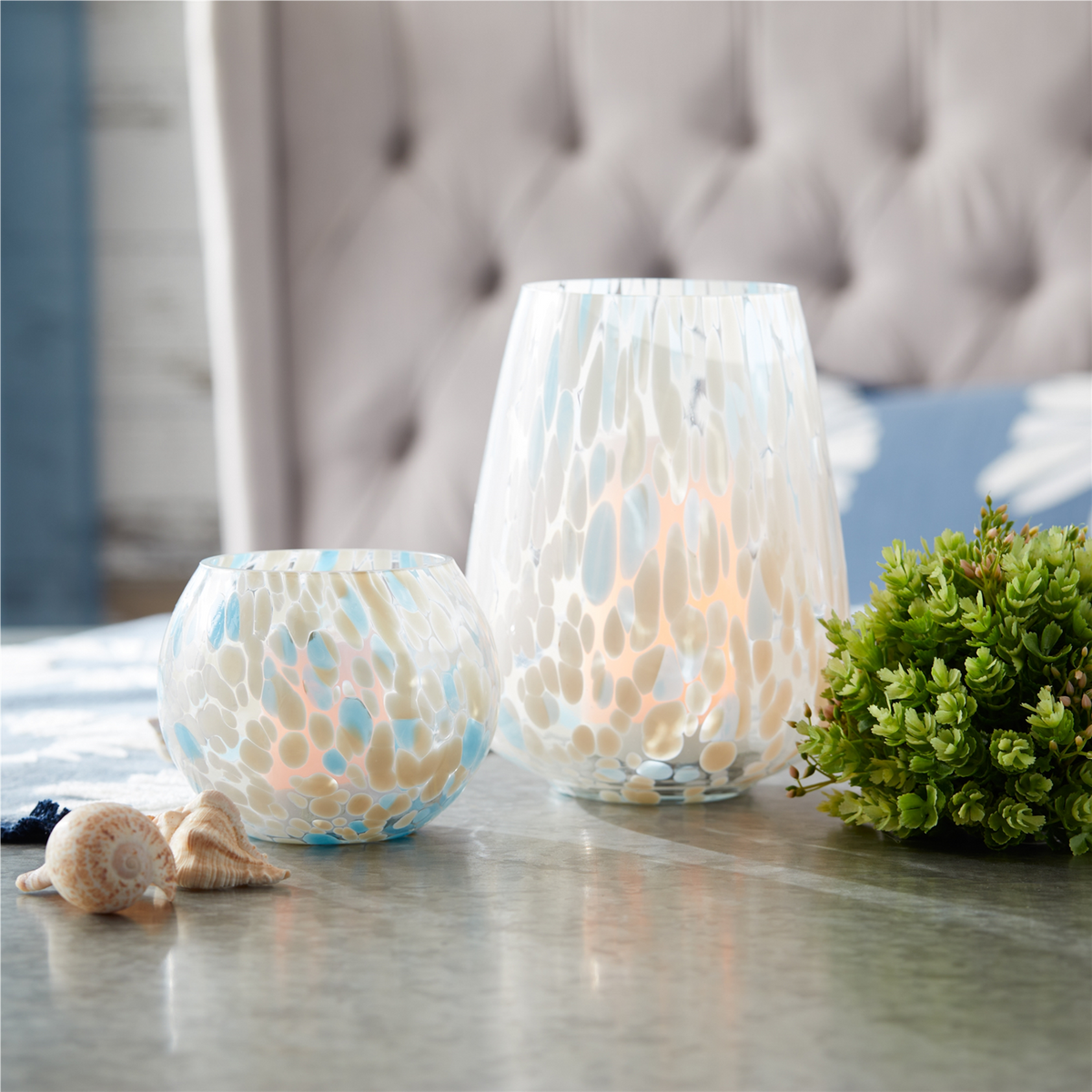Painted Glass Candle Holder Vase (Set of 4)