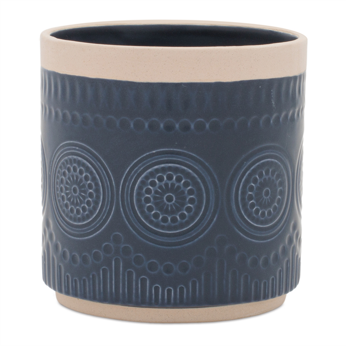 Ceramic Mandala Pattern Planter (Set of 2) -Ship Only