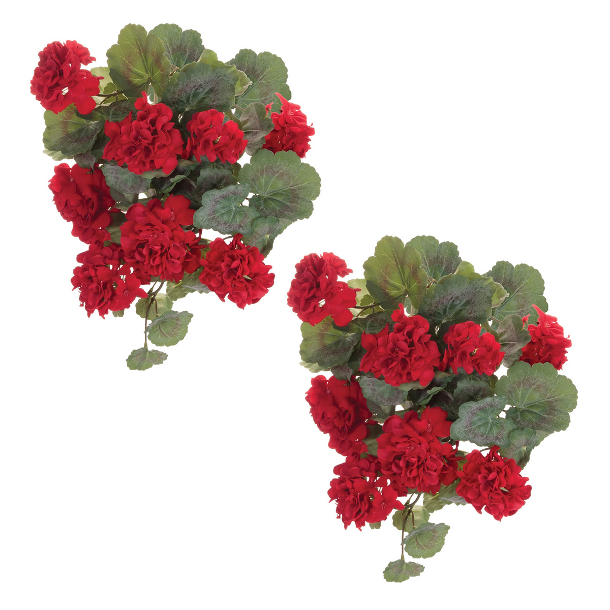 Hanging Geranium Floral Bush (Set of 2) -Ship Only