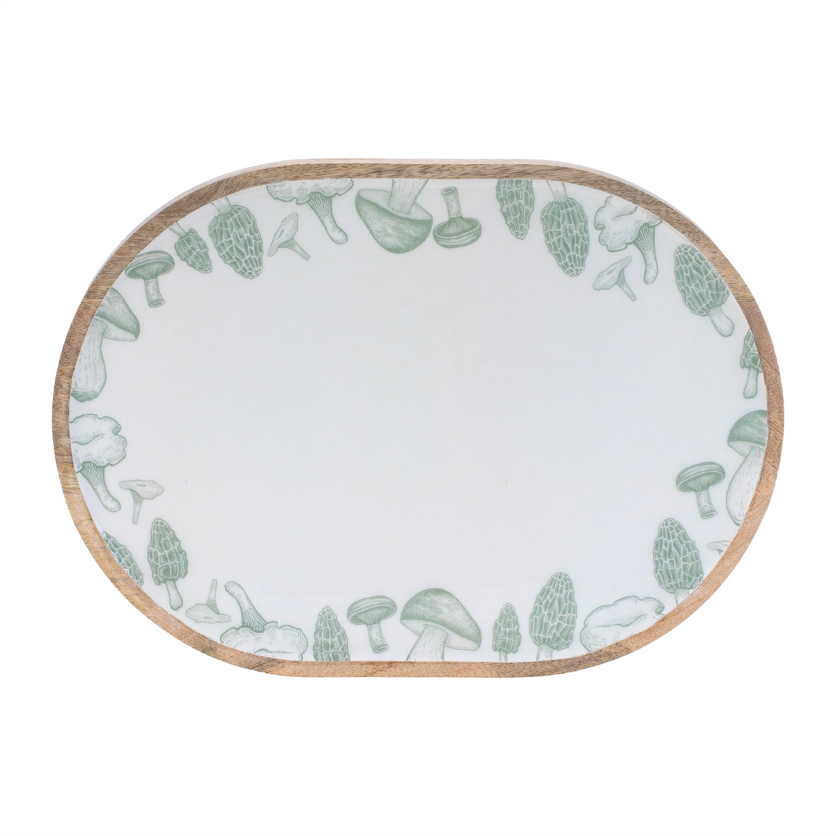 Tray (Set of 2) 12"L x 9"W, 14"L x 10"W Wood/Paper -Ship Only