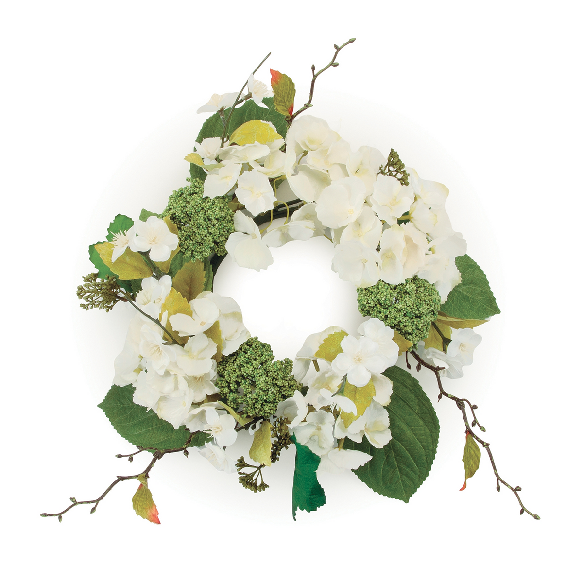 Hydrangea Candle Ring (Set of 2) 15"D Fabric (Fits a 4" Candle) -Ship Only