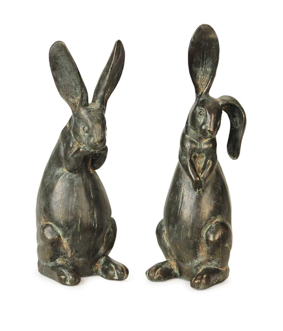 Floppy Eared Rabbits (Set of 2) 16.75"H Polystone -Ship Only