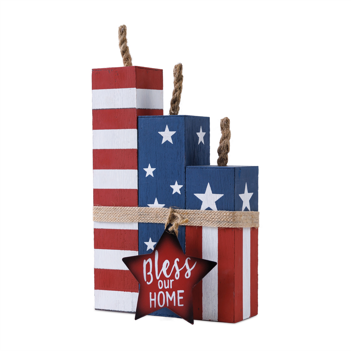 Americana Firecracker Block Bundle 14"H -Ship Only