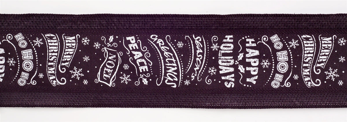 Black and White Christmas Sentiment Ribbon (Set of 3) -Ship Only