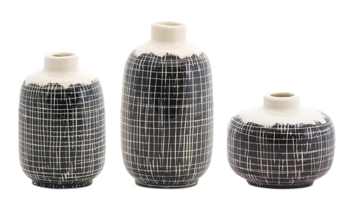 Mini Vase (Set of 6) 3.5"H, 5.25"H, 6.25"H Terra Cotta -Ship Only