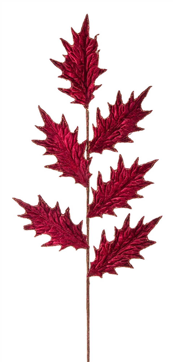 Glittered Holly Stem (Set of 12) -Ship Only