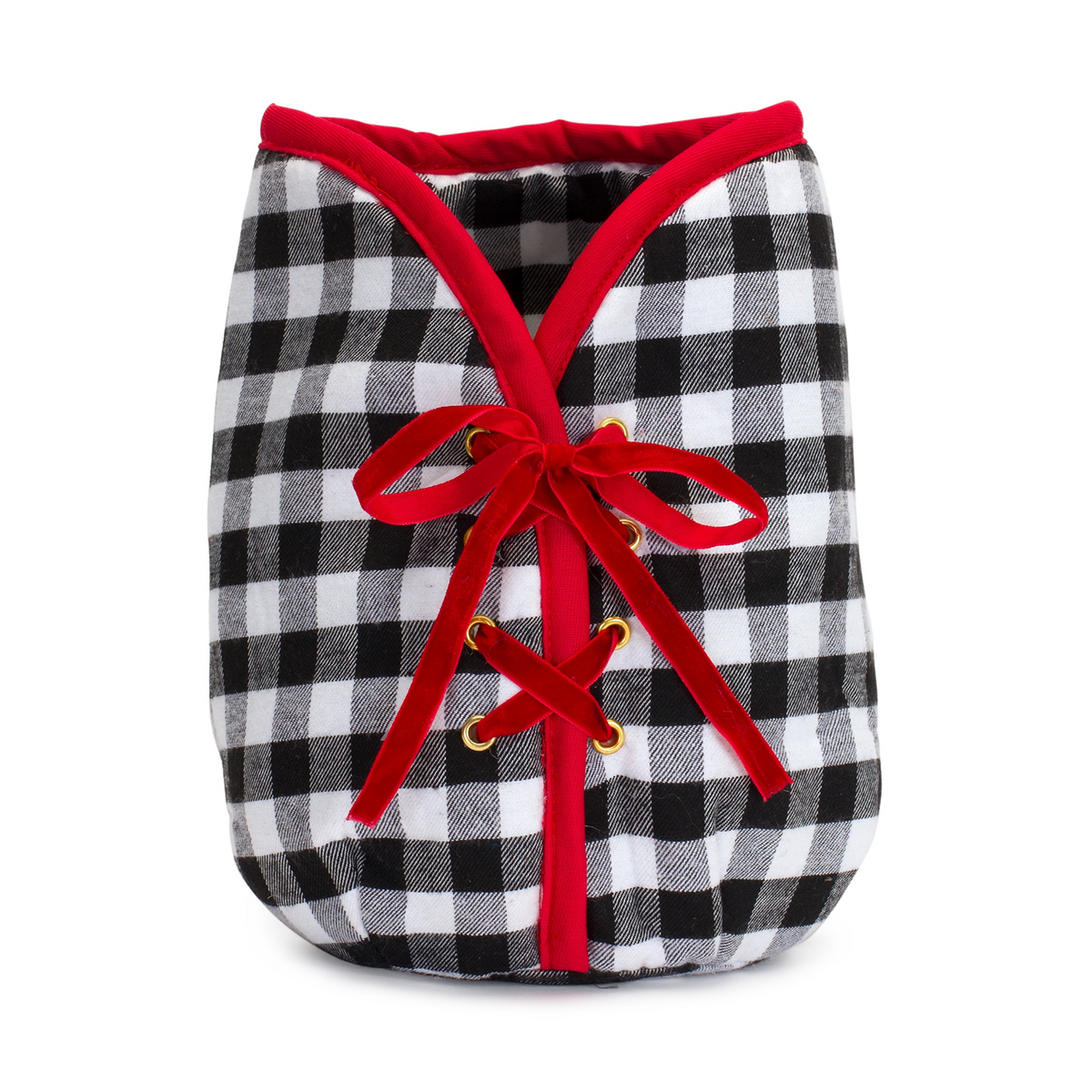 Plaid Christmas Tree Pot Cover 9"H -Ship Only
