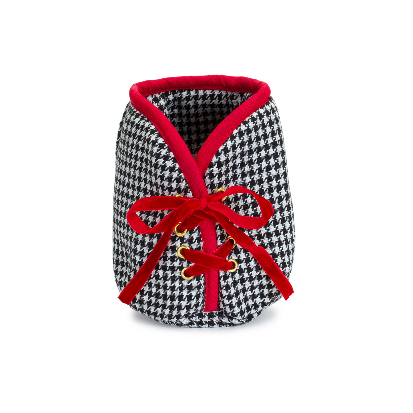 Houndstooth Christmas Tree Pot Cover 5"H -Ship Only