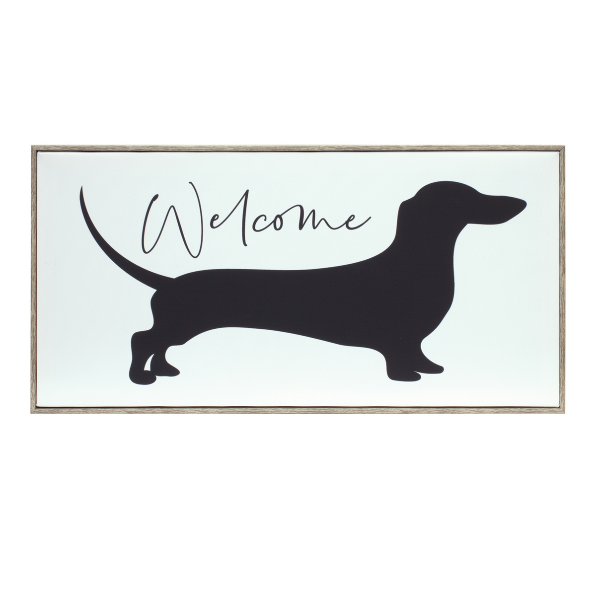Wood Framed Dachshund Welcome Sign 19.75"L -Ship Only