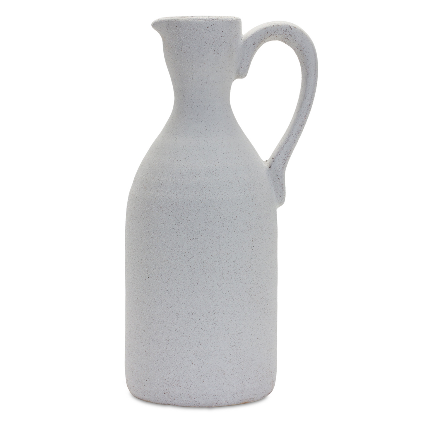 Modern White Clay Pitcher Vase 13.5"H -Ship Only