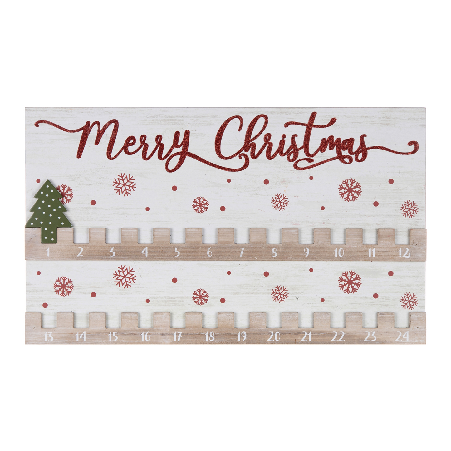 Wood Christmas Countdown 20"L -Ship Only