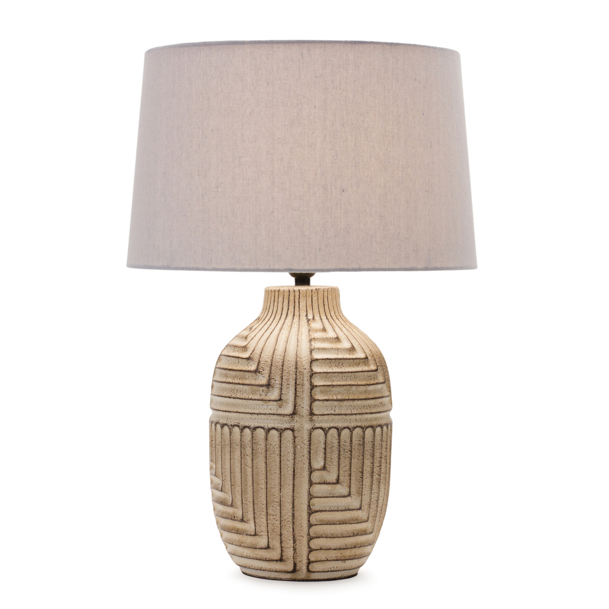 Table Lamp 24”H Ceramic/Linen Max 60W -Ship Only