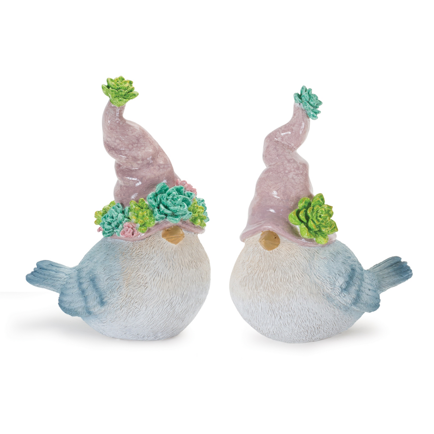 Succulent Bird Gnome Figurine (Set of 2) -Ship Only