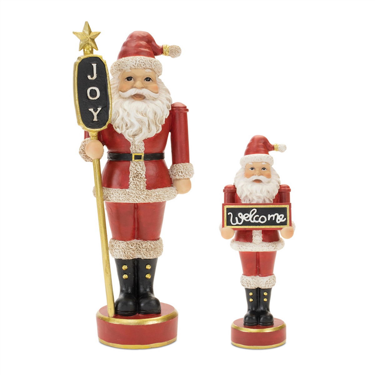 Santa Nutcracker Figurine with Senitment (Set of 2) -Ship Only