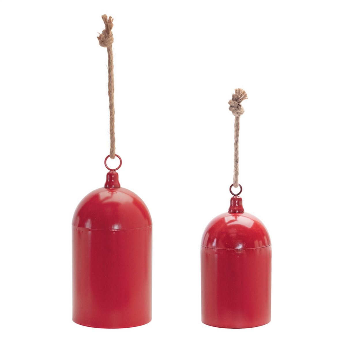 Red Metal Bell Ornament (Set of 2) -Ship Only