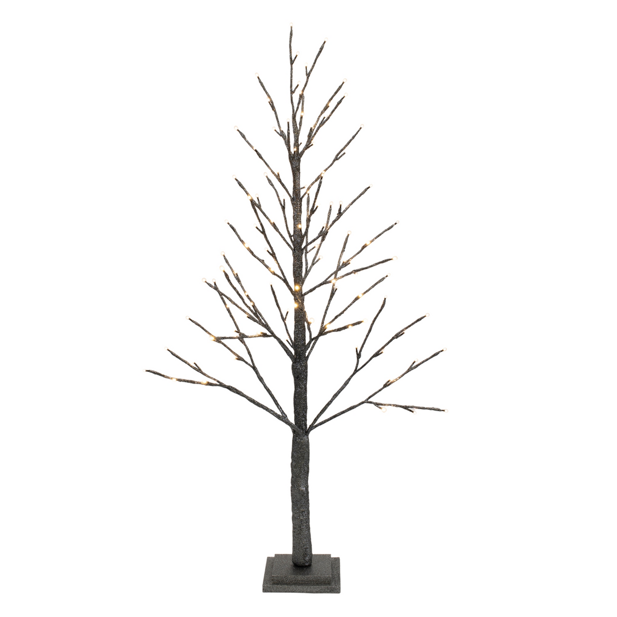 LED Black Glittered Twig Tree 48"H -Ship Only