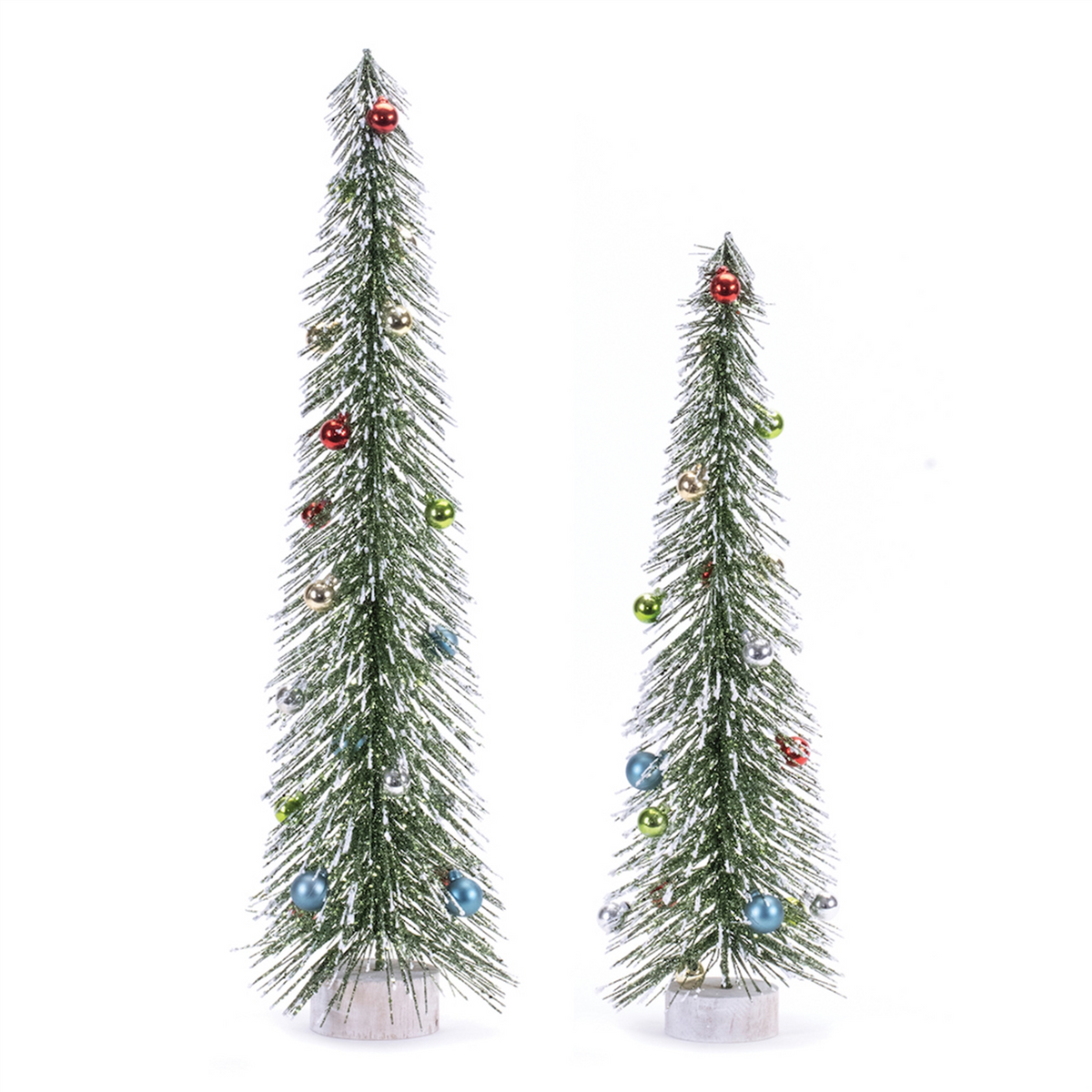 Tree w/Ornaments (Set of 2) 20"H, 24"H PVC/Plastic -Ship Only