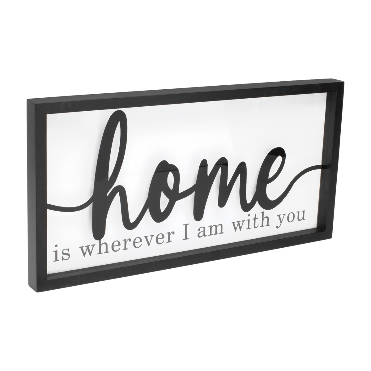 Home Sign 23.5"L x 12.5"H MDF/Glass -Ship Only