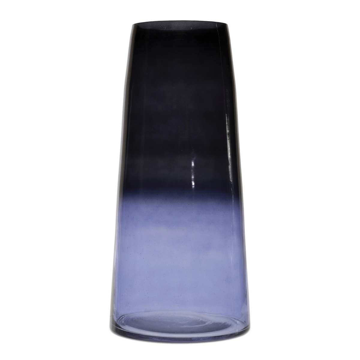 Blue Soda Lime Glass Vase 12.5"H -Ship Only