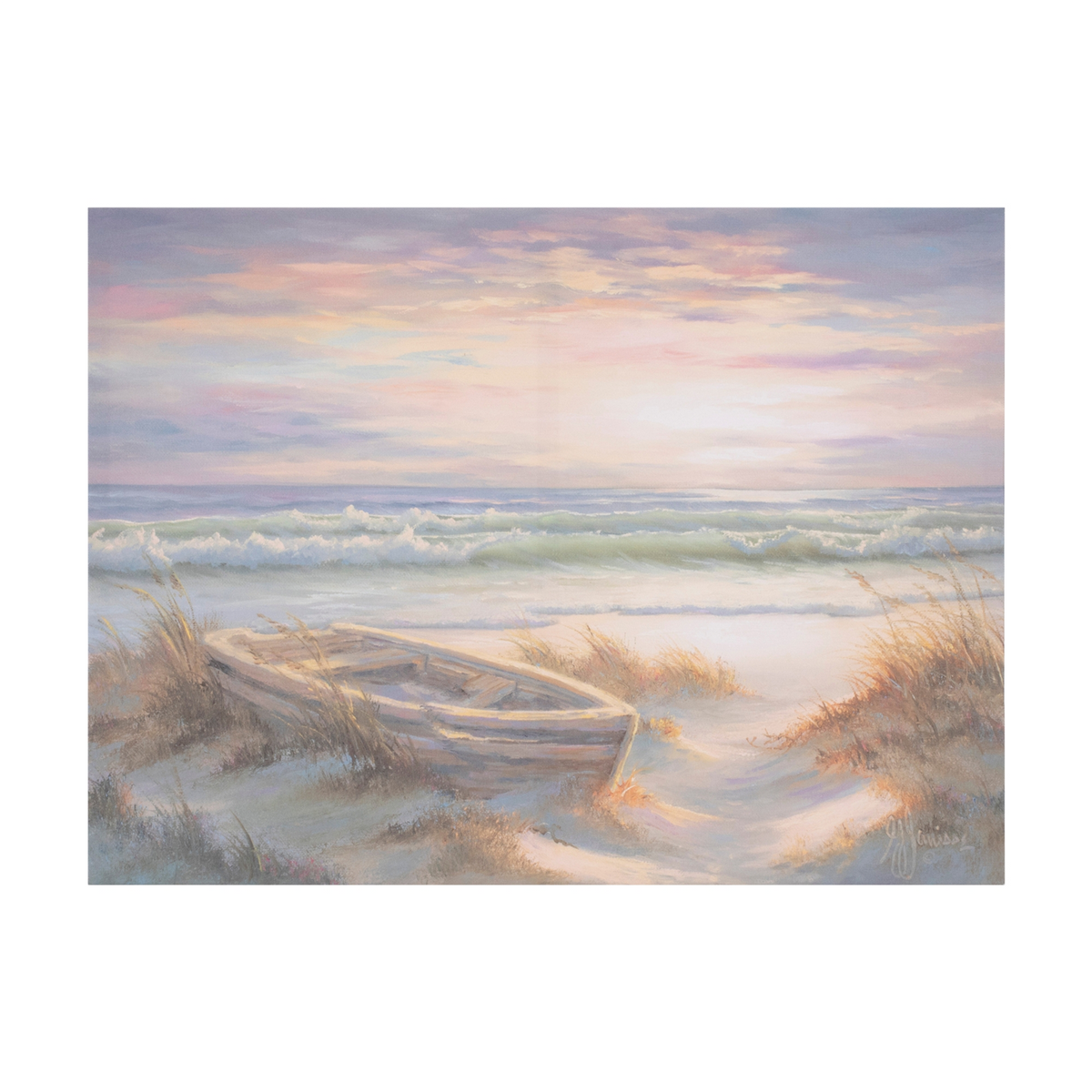 Ocean Print 24"L x 18"H Canvas/Wood -Ship Only