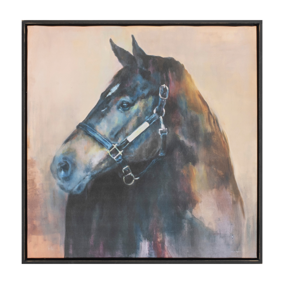 Framed Horse Canvas Art 24"SQ -Ship Only