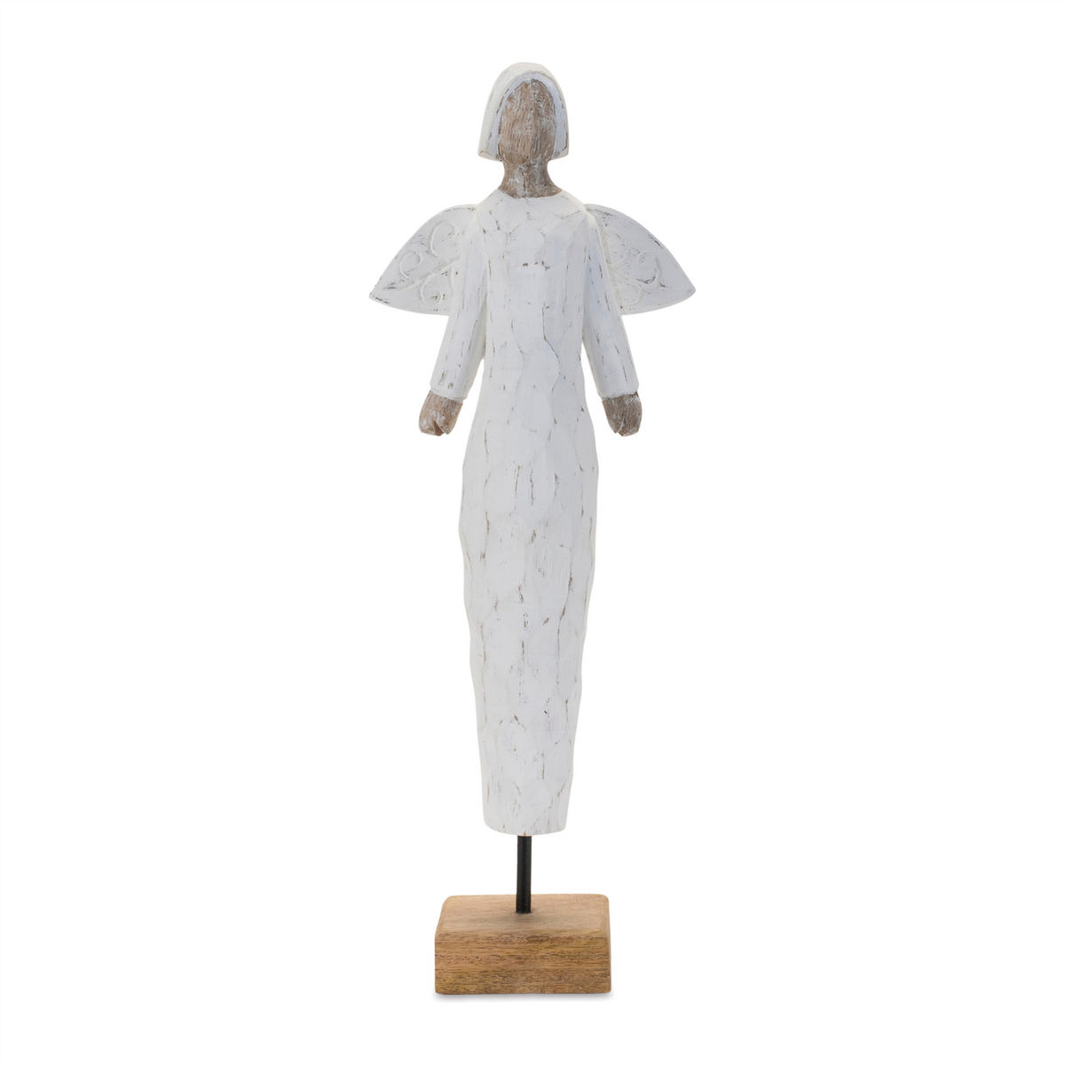 Mango Wood Angel Sculpture 18.5"H -Ship Only