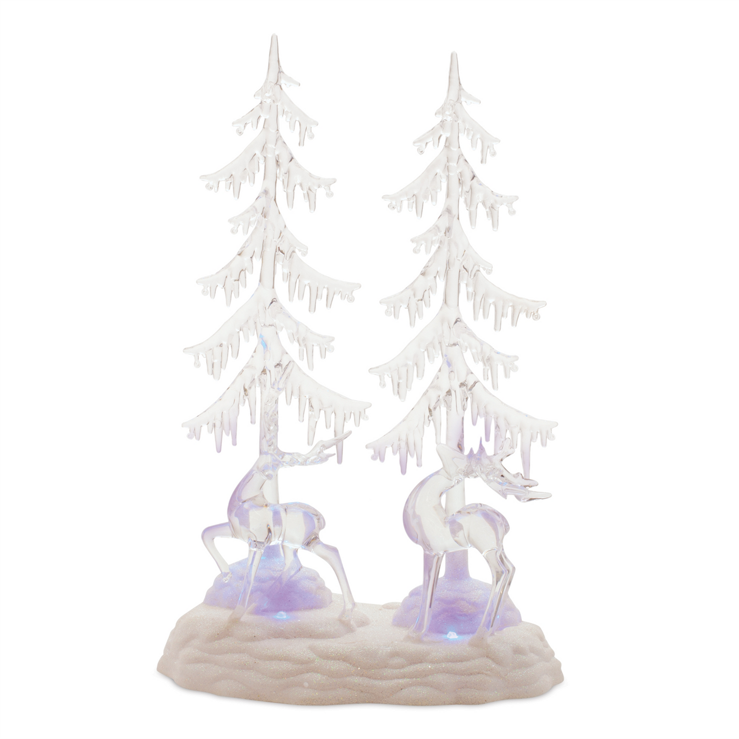 Multicolored LED Deer and Trees 15"H -Ship Only