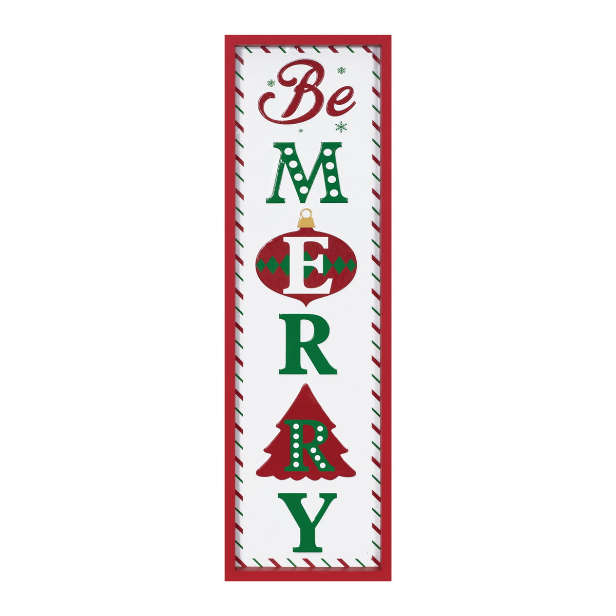 Metal Be Merry Sentiment Sign 30"H -Ship Only