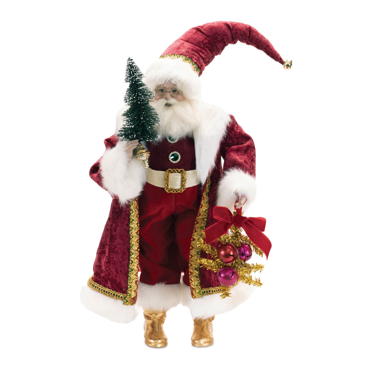 Holiday Santa with Pine Tree Character 25"H -Ship Only