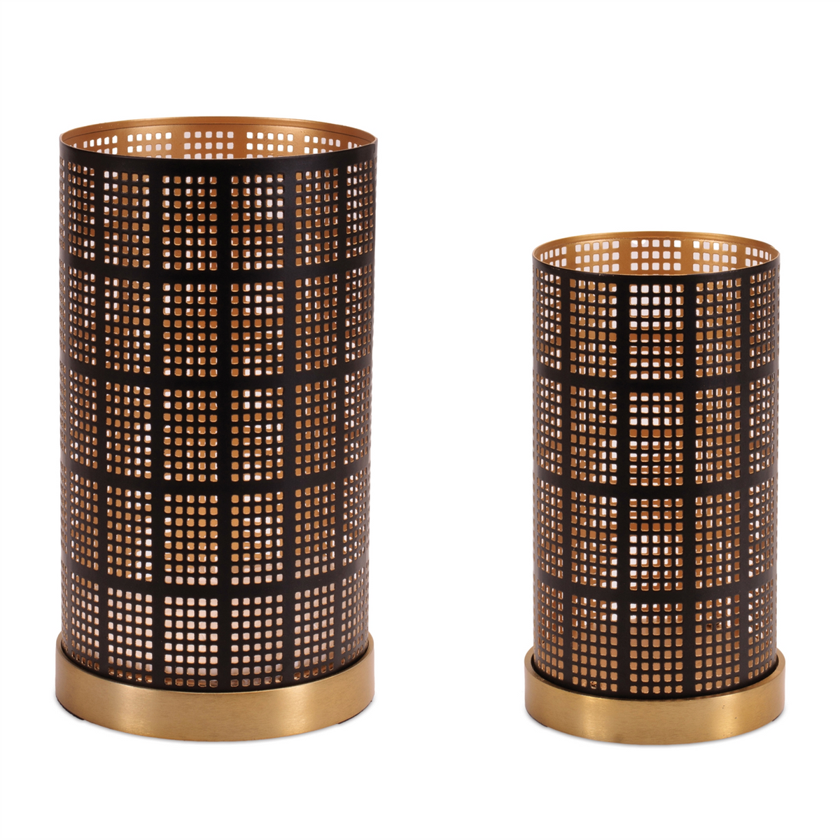 Candle Holder (Set of 2) 5.25"D x 9.5"H, 6.5"D x 11.5"H Metal -Ship Only