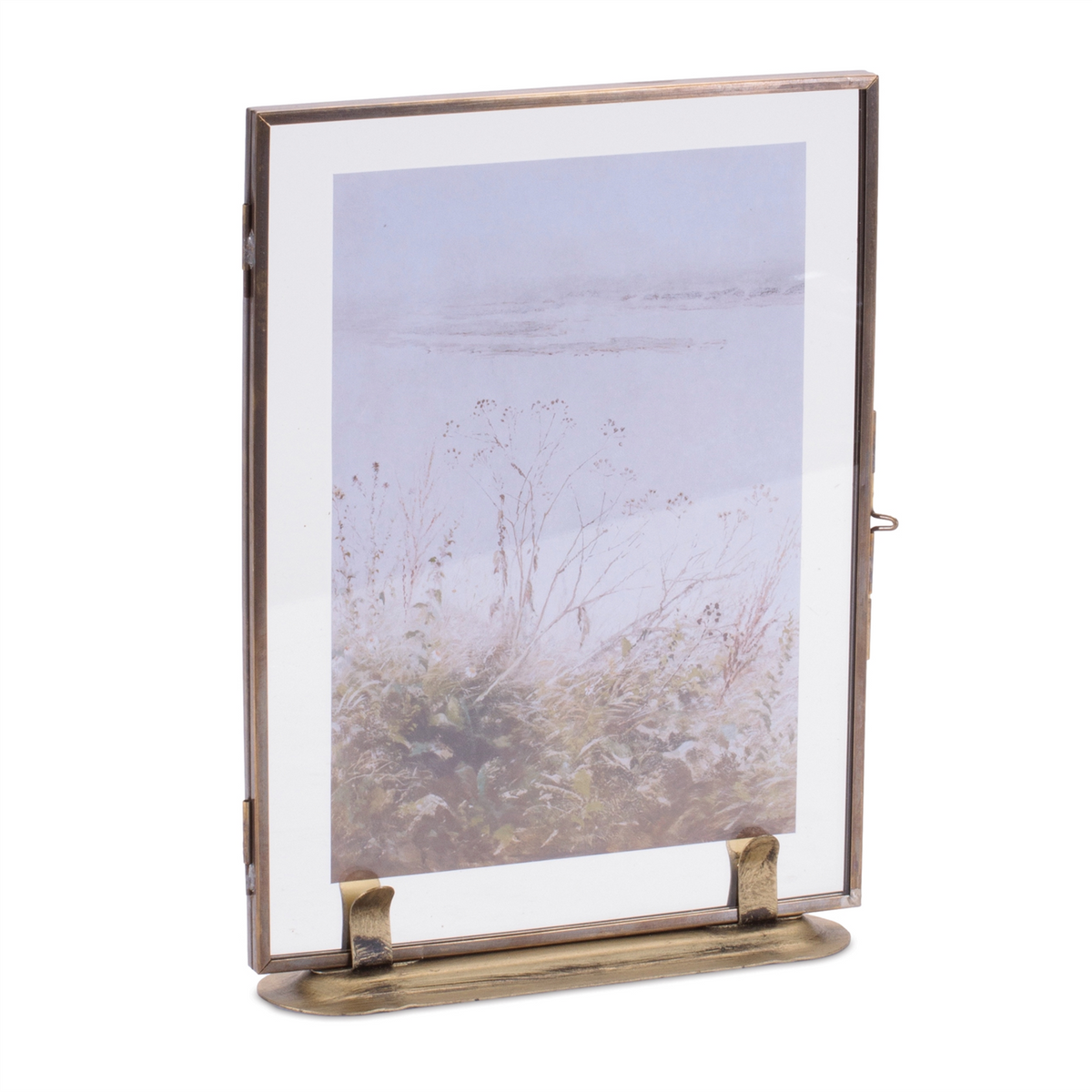 Copper Framed Floral Artwork 7.5"L -Ship Only