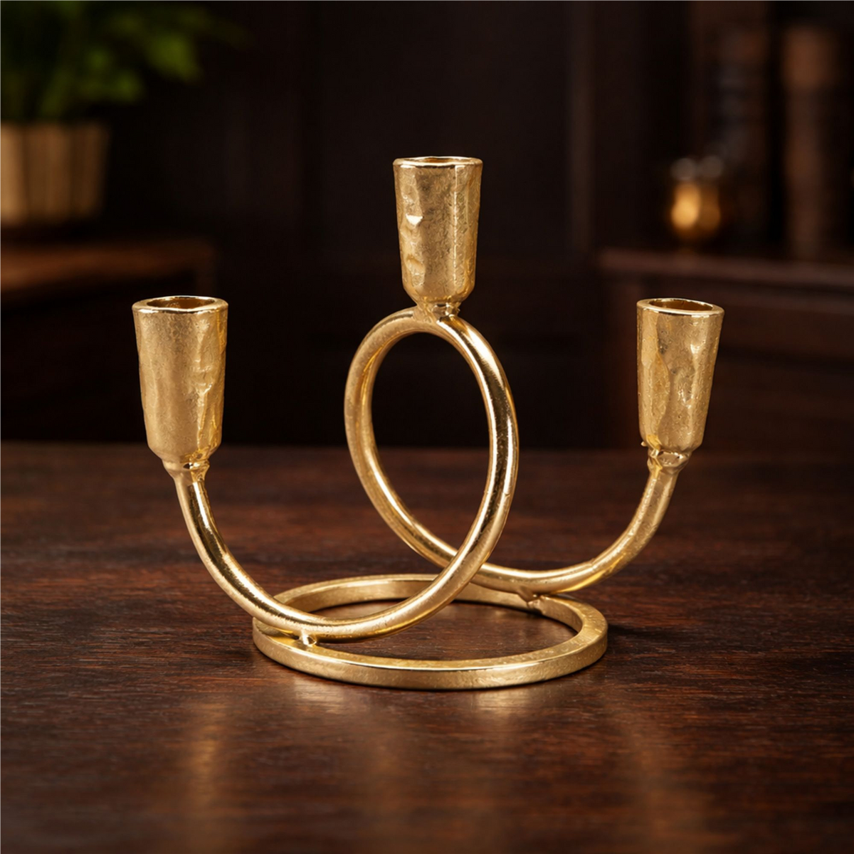 Triple Taper Candle Holder 7”H Metal -Ship Only