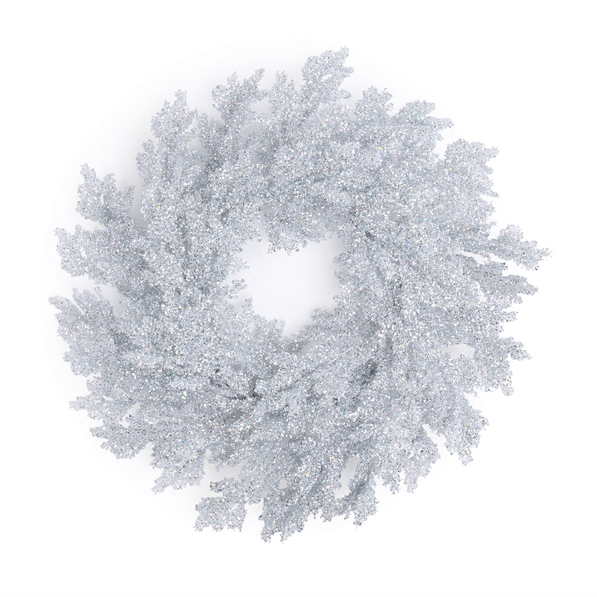 Glitter Wreath 24”D Plastic -Ship Only