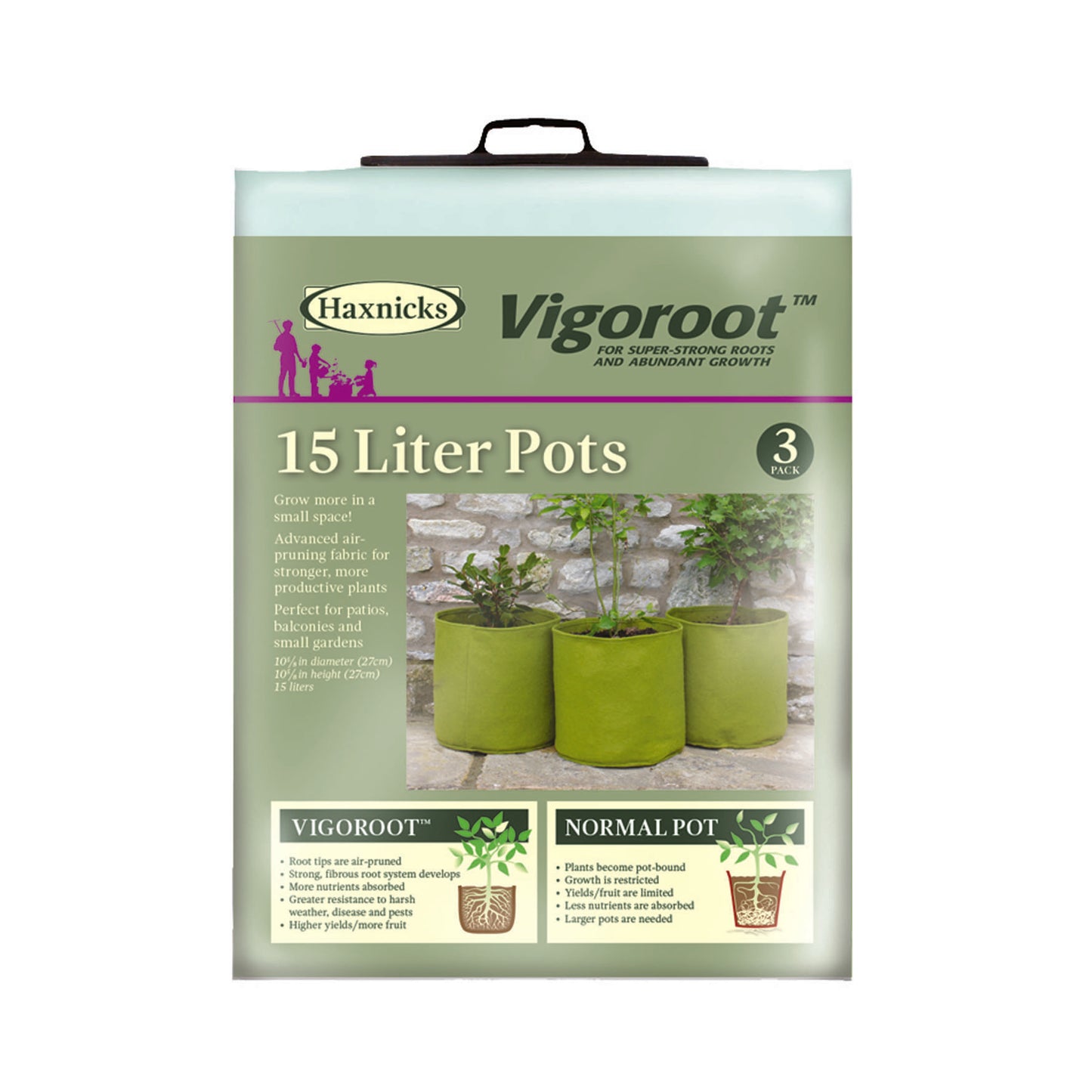 4.0 Gal Vigoroot Pots 3pk -Ship Only