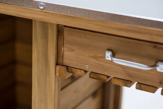 Gardener's Table with Wheels Cabinet and Drawer -Ship Only