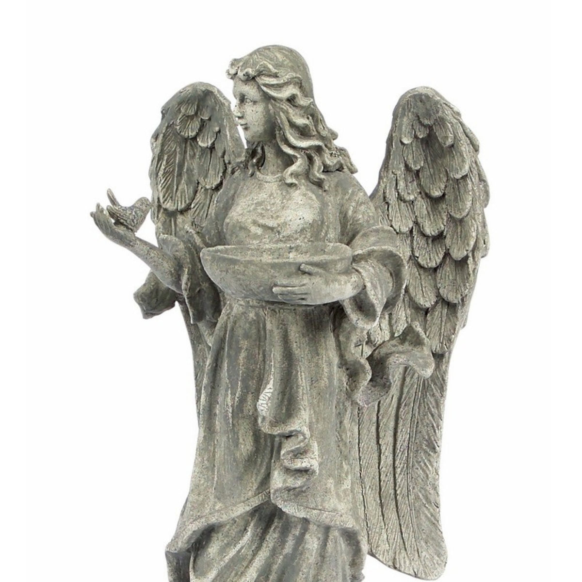 Garden Angel Statue with Birdfeeder or Bath Bowl 23"H -Ship Only