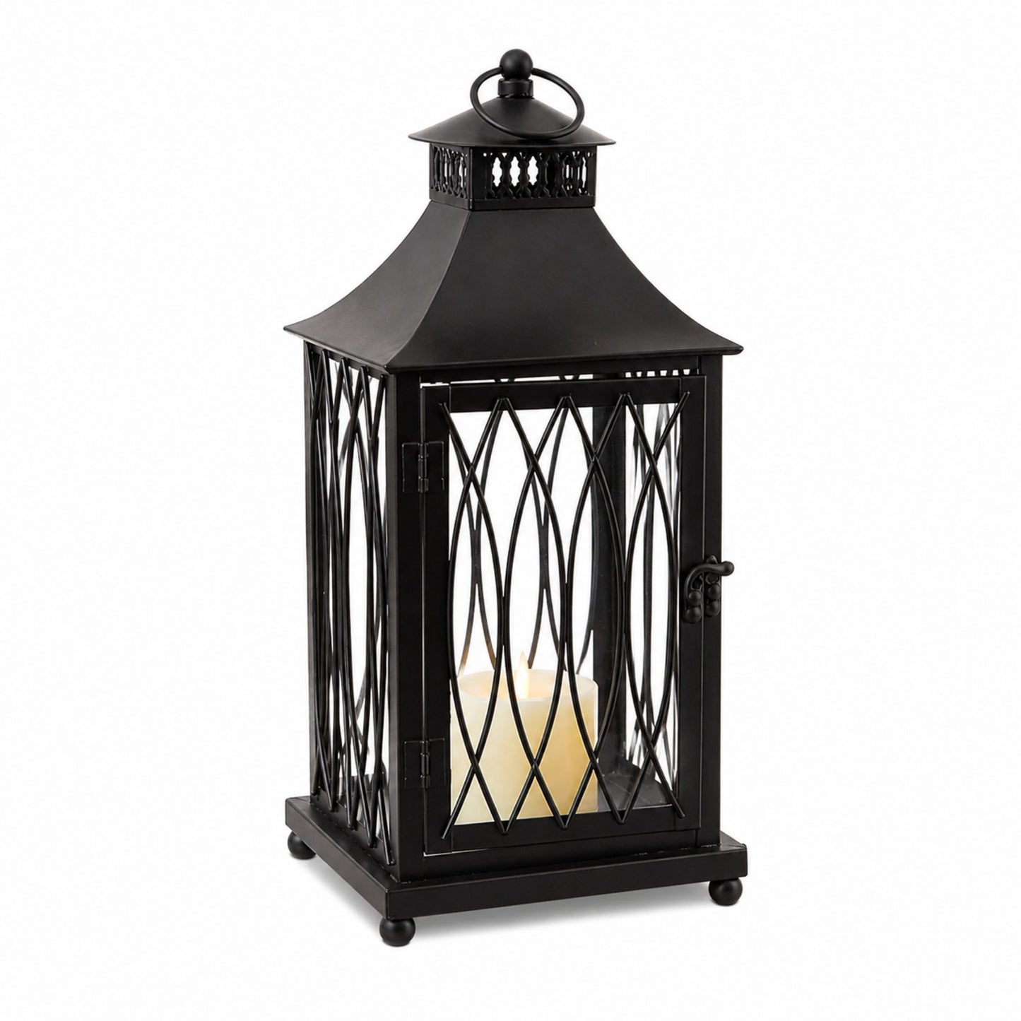 Traditional Black Metal Lantern (Set of 3) -Ship Only