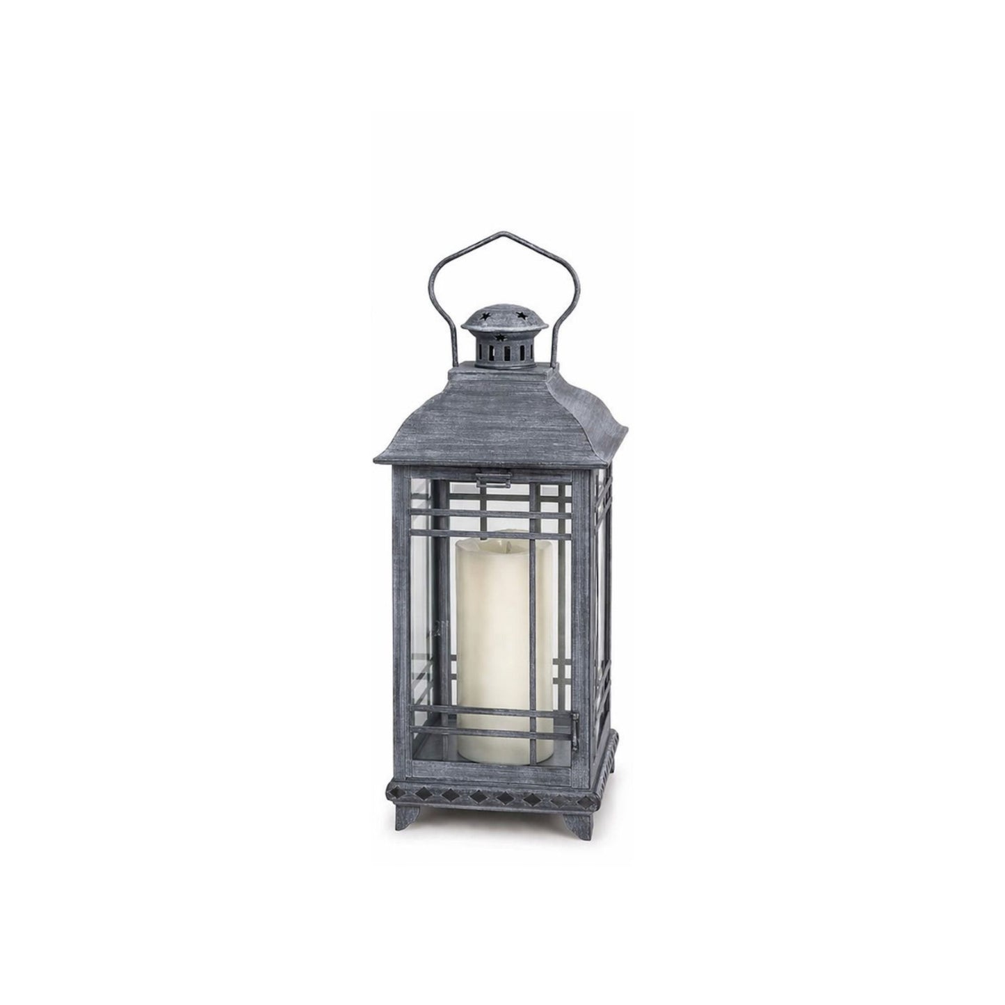 Traditional Grey Metal Lantern (Set of 3) -Ship Only