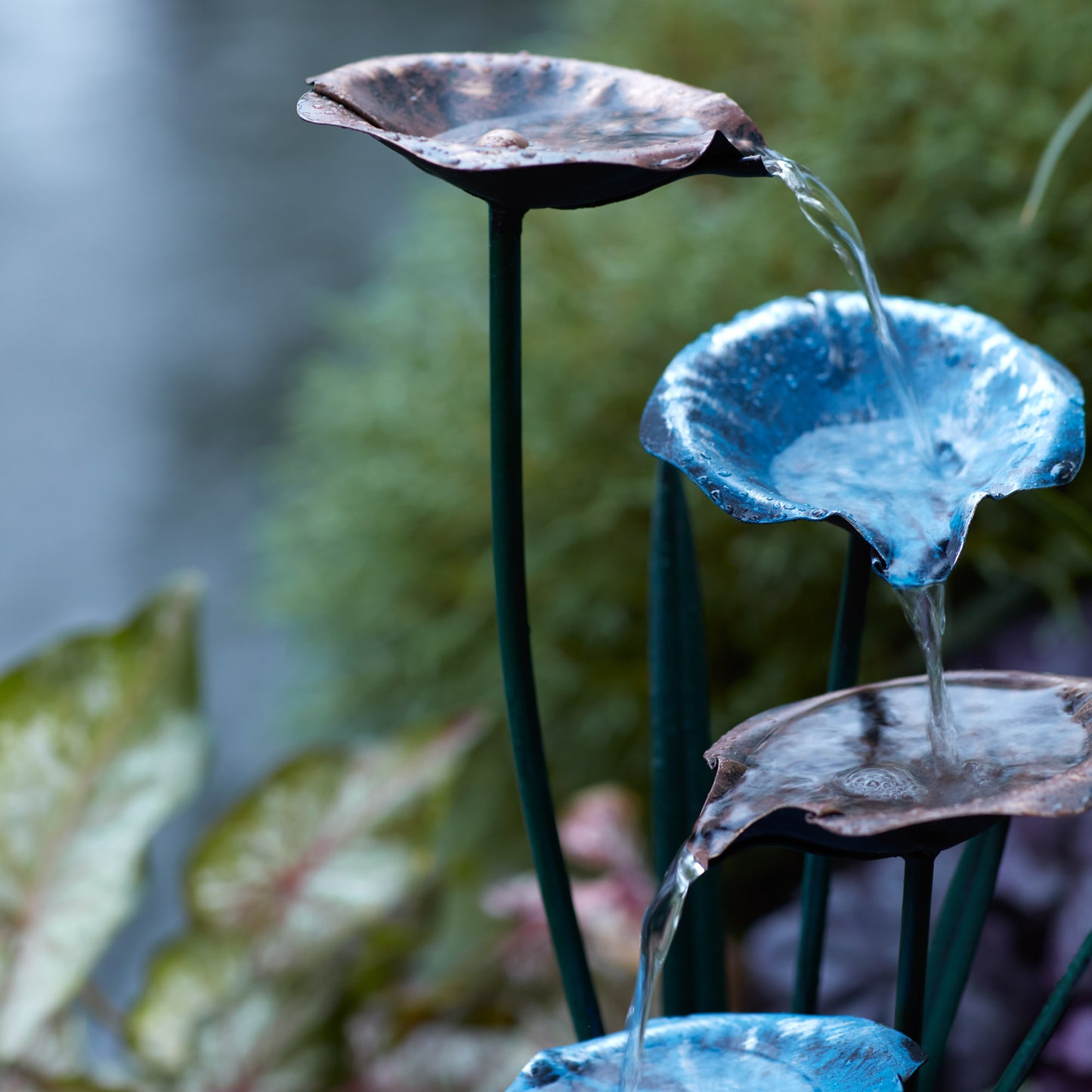 Bronze Metal Lotus Leaf Fountain 22"H -Ship Only