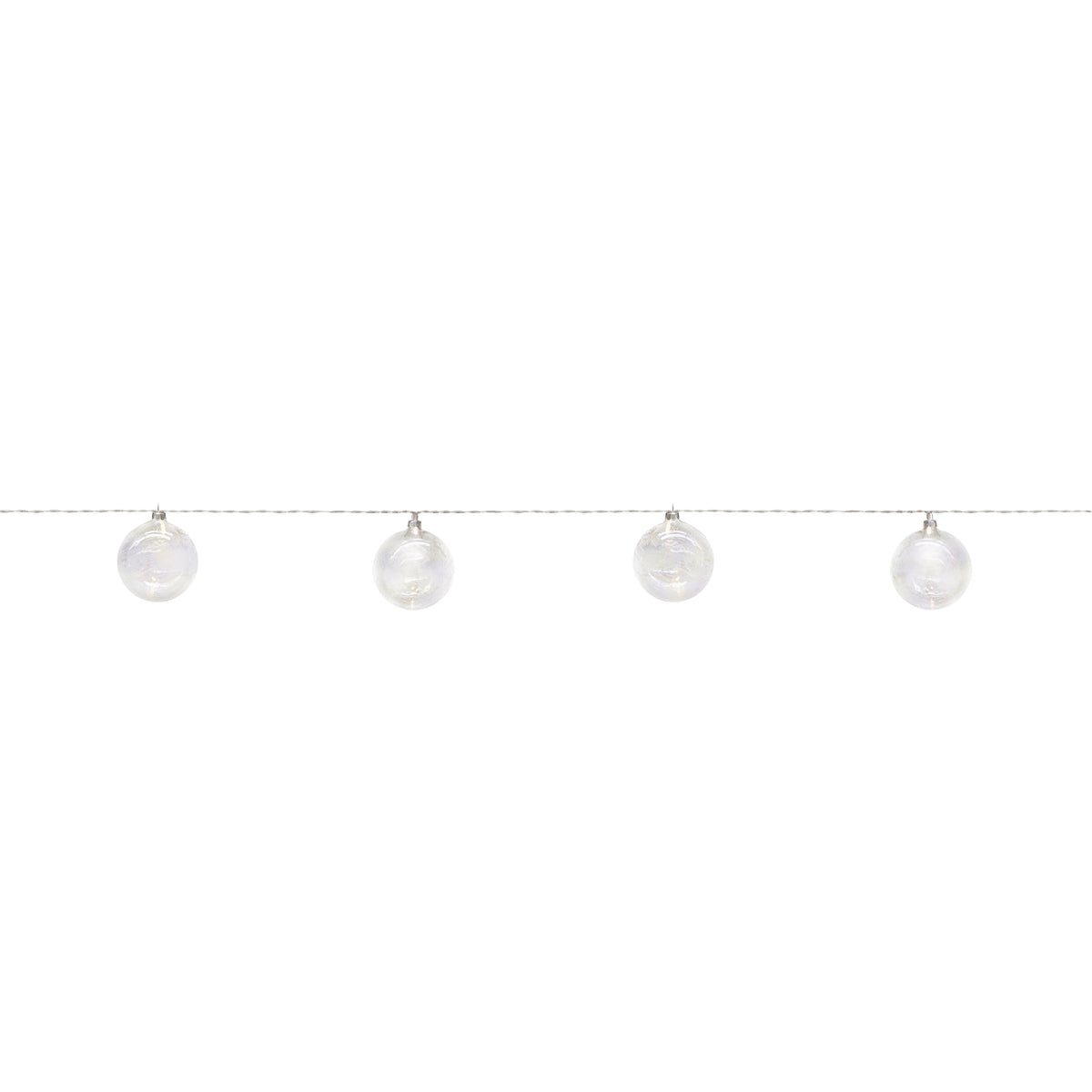 3.5" Ball Ornaments (Set of 2 ) w/LED Light String 4.5'L Glass -Ship Only